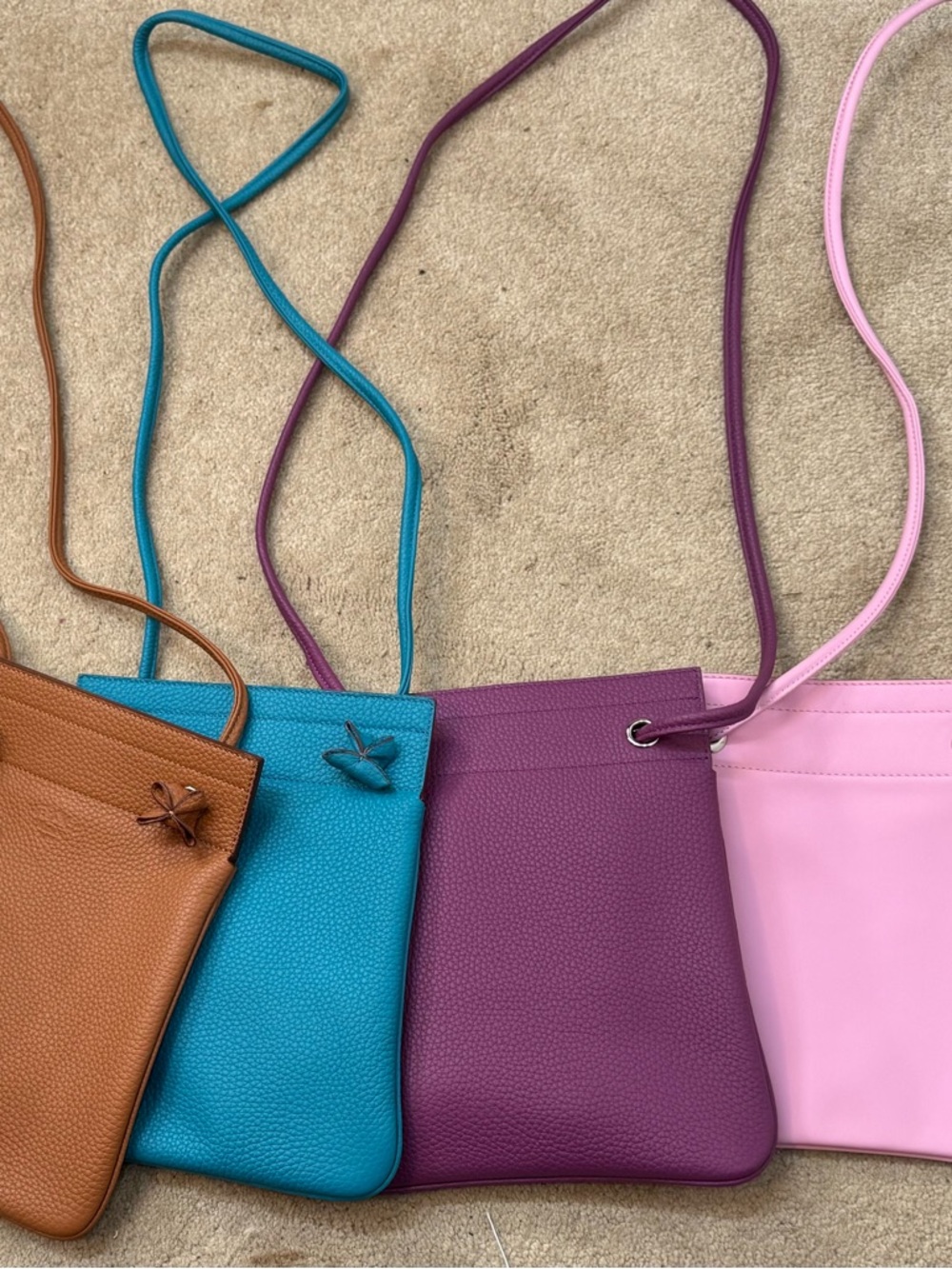 Women’s Crossbody smooth leather Aline envelope Bag - pink 1 bag only